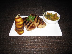 Pan-Grilled Center Cut Pork Chops and Applesauce….