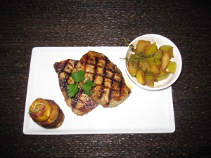 Pan-Grilled Center Cut Pork Chops and Applesauce….